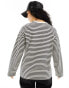 Pieces long sleeve super soft t-shirt in black stripe