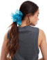 DesignB London maxi organza scrunchie in blue tie dye