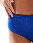 & Other Stories rib high waist bikini bottom in blue exclusive to ASOS