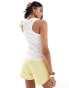 Stradivarius ribbed patch detail tank top in white