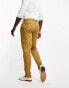 Noak slim premium cotton twill chino trousers in tobacco brown