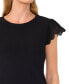 Women's Scallop-Edge Flutter-Sleeve Top