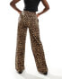 Threadbare tie waist trouser in leopard