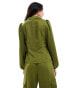 Y.A.S Ezra ruched front blouse co ord in olive green