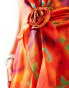 Annorlunda plunge corsage detail maxi dress in orange