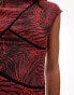 Topshop – Minikleid mit rotem Animalprint, Riemchenverzierung und Schnitt-Details