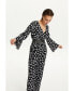 Women's Printed V-Neck Belted Jumpsuit