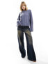 Weekday Fiona chunky knit jumper in dusty blue melange