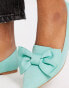 ASOS DESIGN Lake bow pointed ballet flats in teal