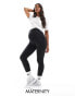 adidas Performance Maternity ribbed high waist 7/8 leggings in black