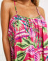 ASOS DESIGN drop hem cami mini beach dress in bright floral print