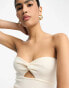 Pretty Lavish bandeau twist knit top in cream