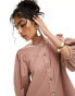 & Other Stories high neck blouse with volume sleeves in washed pink