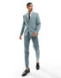 ASOS DESIGN wedding slim suit jacket in green crosshatch