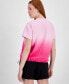 Women's Ombré Drawcord-Hem T-Shirt, Created for Macy's