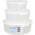 TONTARELLI Set of 3 Round Lunch Boxes 0.5/1/2L Cream