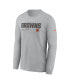 Men's Silver Cleveland Browns Infograph Lock Up Performance Long Sleeve T-shirt