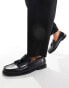 ASOS DESIGN loafers with fringe detail in polished black leather