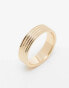 Faded Future chunky textured band ring in gold