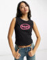 The Ragged Priest cropped logo tank in black