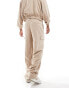 ASOS DESIGN wide leg smart co-rd cargo trouser in beige