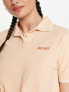 Daisy Street Active crop tennis polo in peach