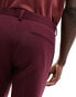 ASOS DESIGN smart skinny trousers in burgundy