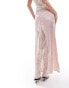 Reclaimed Vintage limited edition spliced maxi slip skirt with lace insert in pink