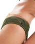 South Beach high leg crinkle bikini bottom in sage green