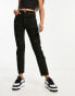 Armani Exchange ripped boyfriend fit jeans in black