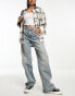 Stradivarius wide leg dad jean in light vintage wash