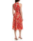 Nanette Nanette Lepore Yin Shadow Stripe Midi Dress Women's Red 14