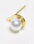 Kingsley Ryan pearl teardrop stud earrings in gold plated