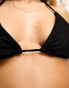 The Frolic alexandrite triangle broderie bikini top in black