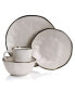 Textured, Uneven Dimpled Design Ricardo 16 Piece Stoneware Dinnerware Set, Service for 4