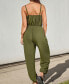 Women's Forest Green Drawstring Jumpsuit