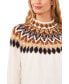 Women's Fair Isle Long Sleeve Mock Neck Sweater