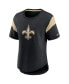 Women's Heather Black New Orleans Saints Primary Logo Fashion Top