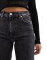 & Other Stories high waist wide leg jeans in salt and pepper black