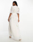 Hope & Ivy Bridal embellished wrap maxi dress in ivory