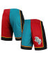 Men's Teal, Red Detroit Pistons Hardwood Classics 1998 Split Swingman Shorts