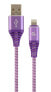 Gembird CC-USB2B-AMLM-1M-PW - 1 m - Lightning - USB A - Male - Male - Purple - White