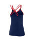 Women's Navy Atlanta Braves Go For It Strappy V-Neck Tank Top