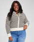 Trendy Plus Size Mock-Neck Zippered Sweater