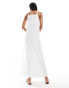 Vero Moda Tall v neck broderie jersey maxi dress in white