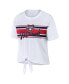 Women's White Washington Nationals Front Tie T-shirt