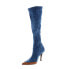 Diesel D-Venus KBT Y02917-P4734-T6019 Womens Blue Canvas Knee High Boots 6