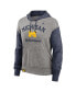 Women's Heather Gray/Navy Michigan Wolverines Blitz Color Blocked Legacy Pullover Hoodie