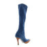 Diesel D-Venus KBT Y02917-P4734-T6019 Womens Blue Canvas Knee High Boots 6