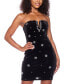 Juniors' Strapless Notch-Neck Embellished Bodycon Dress